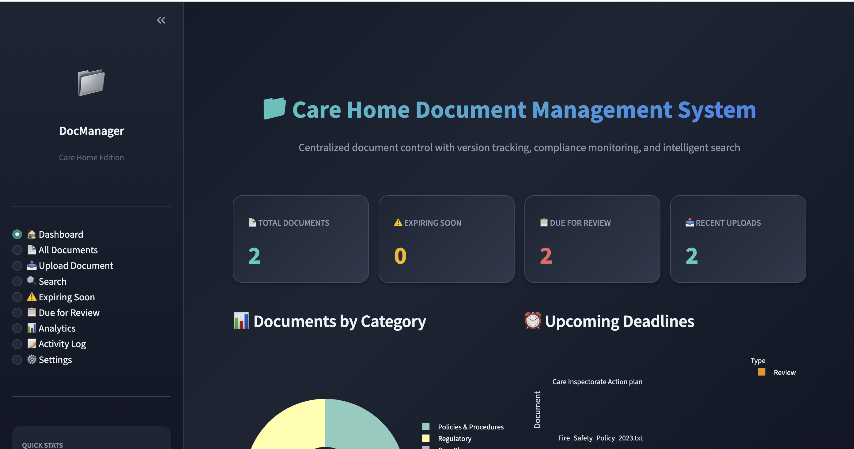 Care Home Document Management System screenshot 1