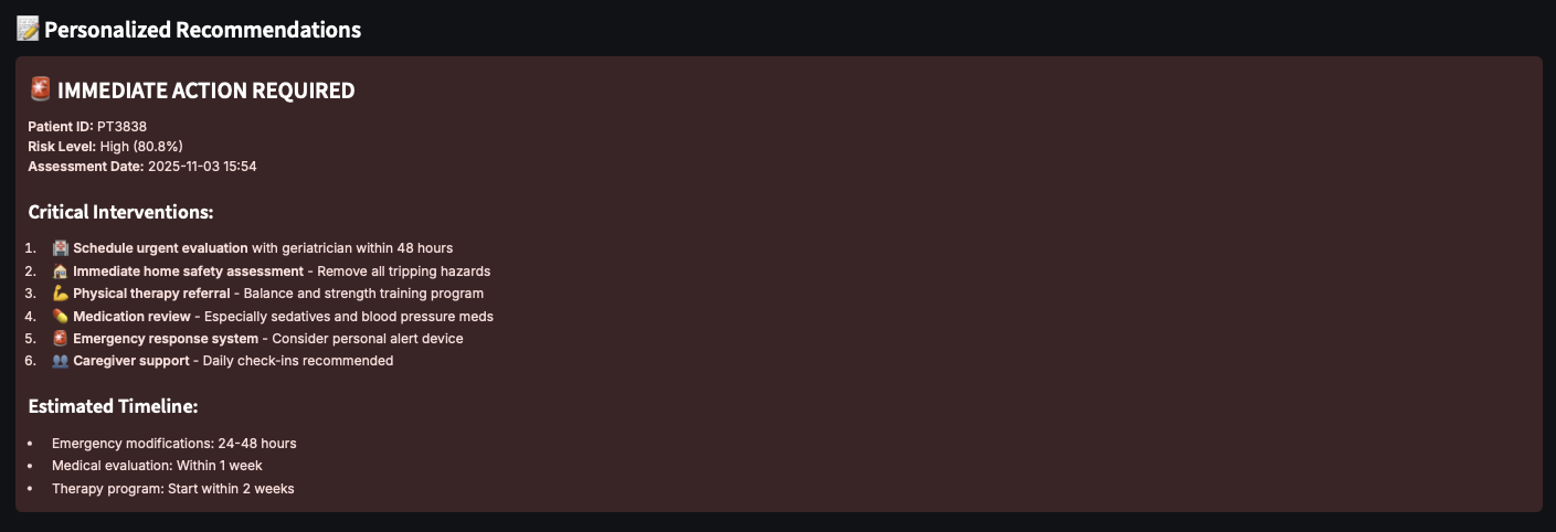 Fall Risk Assessment System screenshot 4